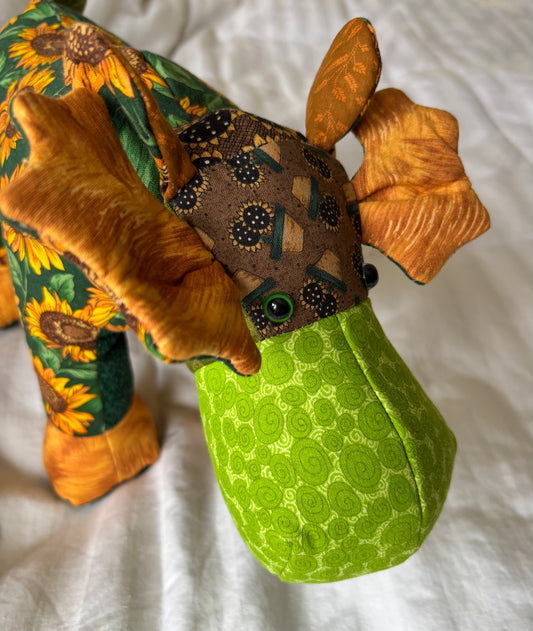 Golden Meadow Patchwork Moose | Fabric