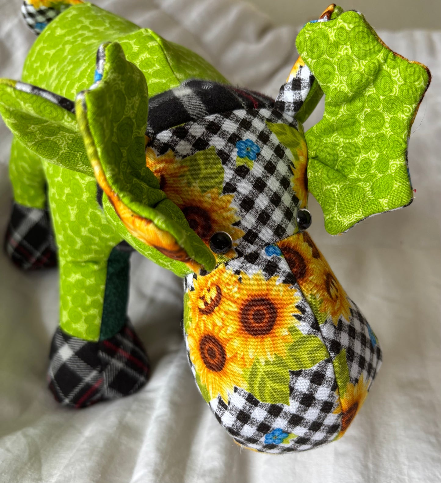 Golden Meadow Patchwork Moose | Fabric